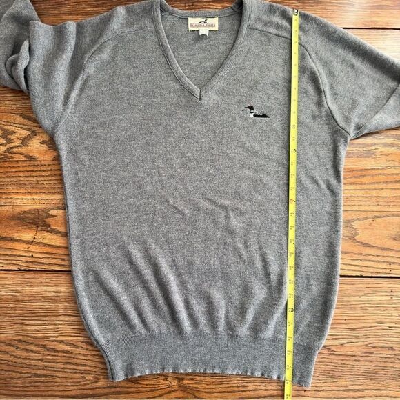 Winona Knits V-Neck Sweater Gray Embroidered Duck Vintage‎ Made in USA Men’s LT - Picture 7 of 7